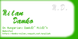 milan damko business card